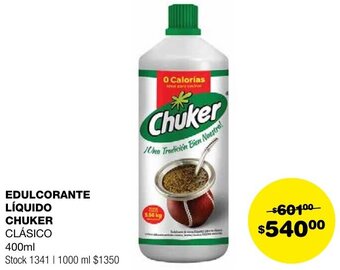 Atomo Conviene EDULCORANTE LÍQUIDO CHUKER CLÁSICO 400ml oferta