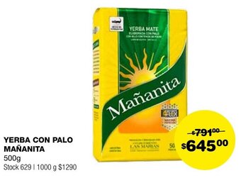 Atomo Conviene YERBA CON PALO MAÑANITA 500g oferta