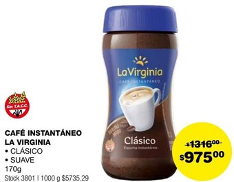 Atomo Conviene CAFÉ INSTANTÁNEO LA VIRGINIA 170g oferta