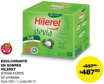 Atomo Conviene EDULCORANTE EN SOBRES HILERET 50 unidades oferta
