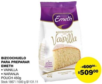 Atomo Conviene BIZCOCHUELO PARA PREPARAR EMETH POUCH 450g oferta