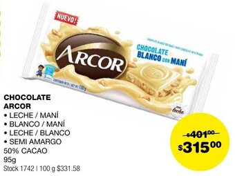 Atomo Conviene CHOCOLATE ARCOR 95g oferta