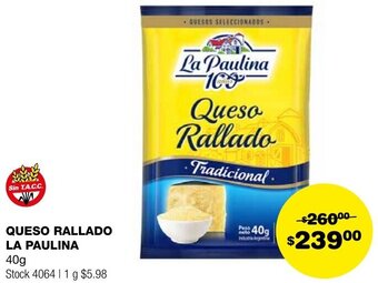 Atomo Conviene QUESO RALLADO LA PAULINA 40g oferta