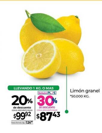 La Anonima Limón Granel 20% De Descuento oferta