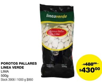 Atomo Conviene POROTOS PALLARES LINEA VERDE LIMA 500g oferta