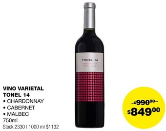 Atomo Conviene VINO VARIETAL TONEL 14 750ml oferta