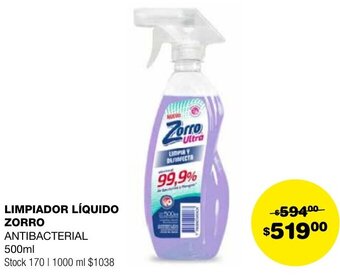 Atomo Conviene LIMPIADOR LÍQUIDO ZORRO ANTIBACTERIAL 500ml oferta