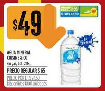 Supermercados Vea Agua Mineral Cuisine & Co oferta
