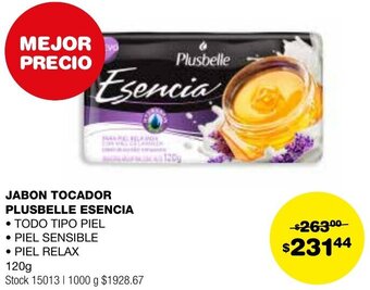 Atomo Conviene JABON TOCADOR PLUSBELLE ESENCIA 120g oferta