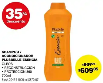 Atomo Conviene SHAMPOO / ACONDICIONADOR PLUSBELLE ESENCIA ÓLEOS 360, 700ml oferta