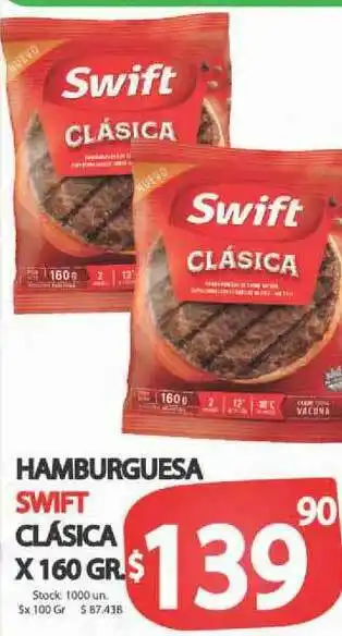 Supermercados Becerra Hamburguesa Swift Clasica x 160 gr oferta