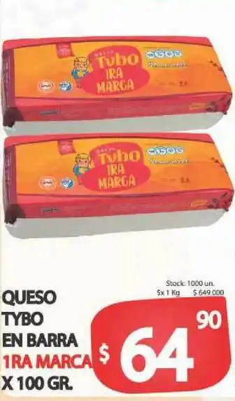 Supermercados Becerra Queso Tybo En Barra 1ra Marca oferta