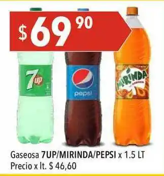 Hergo Gaseosa 7UP-Mirinda-Pepsi X 1.5 Lt oferta