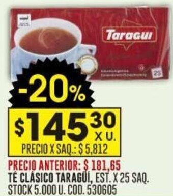 Coto TE CLÁSICO TARAGUI, EST. X 25 SAQ. oferta
