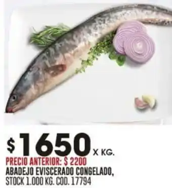 Coto ABADEJO EVISCERADO CONGELADO, STOCK 1.000 KG. COD. 17794 oferta