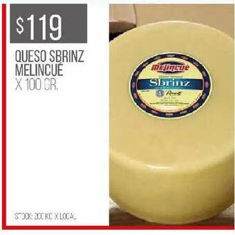Disco Queso Sbrinz Melincué x 100gr oferta