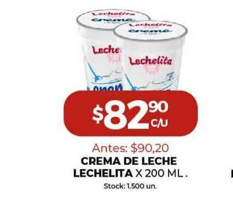 Super MAMI Crema De Leche Lechelita x 200ml oferta