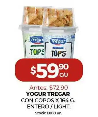 Super MAMI Yogur Tregar Con Copos Entero Light oferta