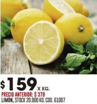 Coto LIMÓN, STOCK 20.000 KG. COD. 61007 oferta