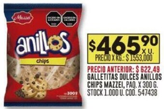 Coto GALLETITAS DULCES ANILLOS CHIPS MAZZEI, PAQ. X 300 G. oferta