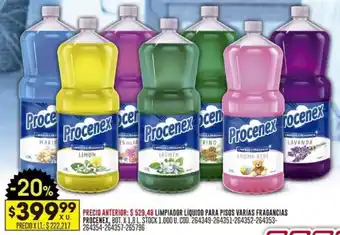 Coto LIMPIADOR LÍQUIDO PARA PISOS VARIAS FRAGANCIAS Procenex BOT. X 1.8L oferta