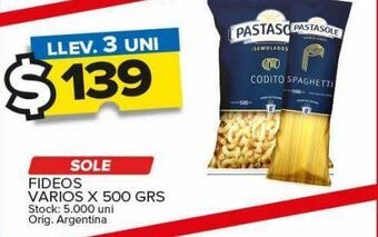 Carrefour Maxi Fideos sole x 500g oferta