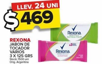 Carrefour Maxi Jabón de tocador rexona 3 x 125g oferta