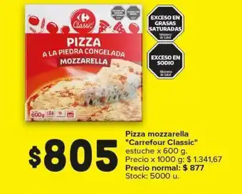 Carrefour Maxi Pizza mozzarella carrefour classic x 600g oferta