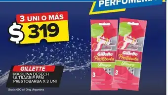 Carrefour Maxi Máquina de afeitar gillette x 3un oferta