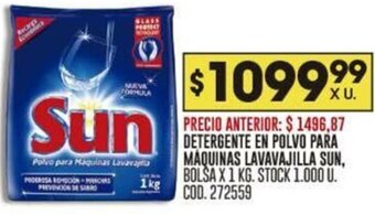 Coto DETERGENTE EN POLVO PARA MÁQUINAS LAVAVAJILLA SUN, BOLSA X 1 KG. STOCK 1.000 U. COD. 272559 oferta
