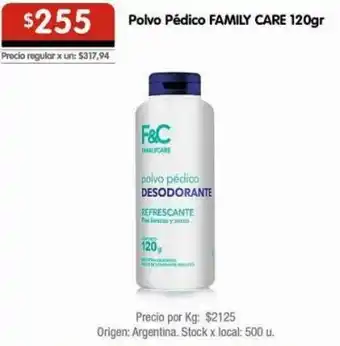 Disco Polvo Pédico FAMILY CARE 120gr oferta