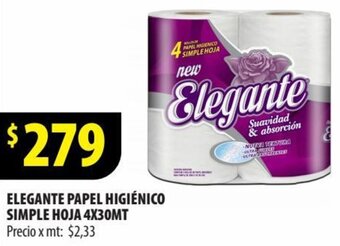 Punto Mayorista ELEGANTE PAPEL HIGIÉNICO SIMPLE HOJA 4X30MT oferta