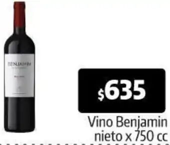 Autoservicio Capo $635 Vino Benjamin nieto x 750 cc oferta