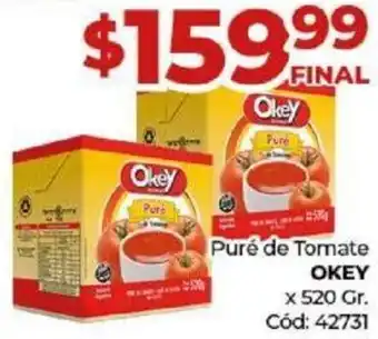 Diarco Puré de Tomate Okey x 520 Gr. oferta
