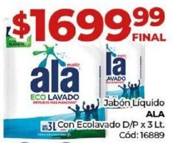 Diarco Jabón Líquido ALA Con Ecolavado D/P x 3 Lt oferta