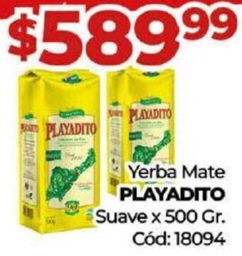 Diarco Yerba Mate PLAYADITO Suave x 500 Gr. oferta