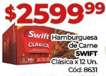 Diarco Hamburguesa de Carne SWIFT Clásica x 12 Un. Cód: 8631 oferta