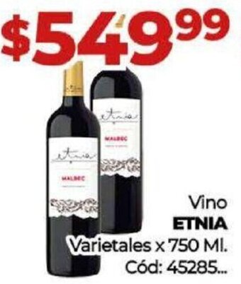 Diarco Vino ETNIA Varietales x 750 MI. Cód: 45285... oferta