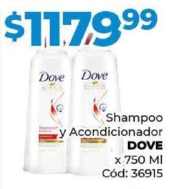 Diarco Shampoo y Acondicionador DOVE x 750ML oferta