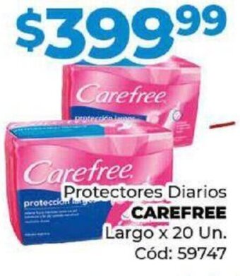 Diarco Protectores Diarios CAREFREE Largo x 20 Un. Cód: 59747 oferta