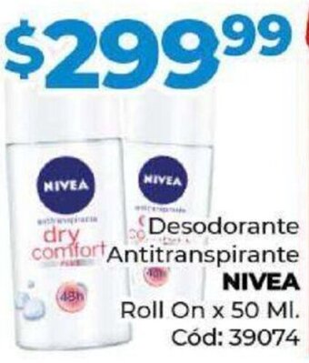 Diarco Desodorante Antitranspirante NIVEA Roll On x 50 ML oferta