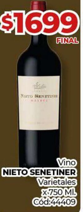 Diarco Vino NIETO SENETINER Varietales x 750ml oferta
