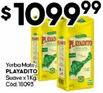 Diarco Yerba Mate PLAYADITO Suave x1Kg Cód: 18093 oferta