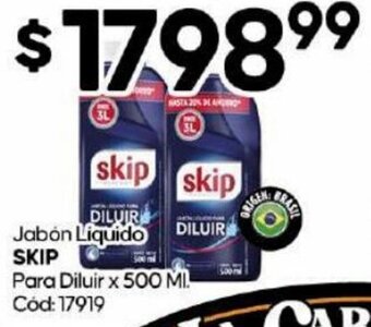 Diarco Jabón Líquido SKIP Para Diluir x 500 MI. Cod: 17919 oferta