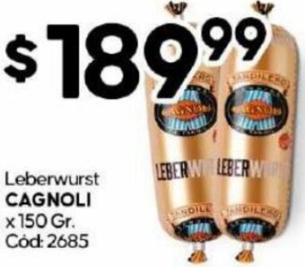 Diarco Leberwurst CAGNOLI x 150 Gr. Cod: 2685 oferta