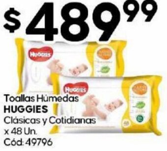 Diarco Toallas Húmedas HUGGIES Clásicas y Cotidianas x 48un oferta