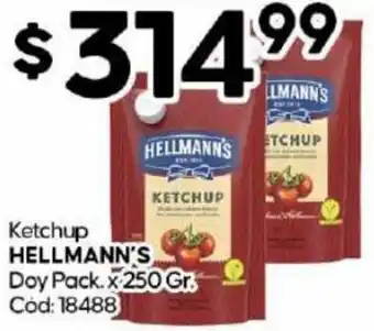 Diarco Ketchup HELLMANN'S Doy Pack.x 250 Gr. oferta