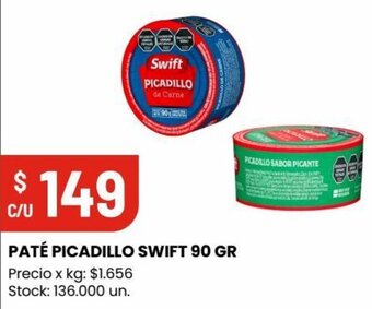 Changomas PATÉ PICADILLO SWIFT 90 GR oferta
