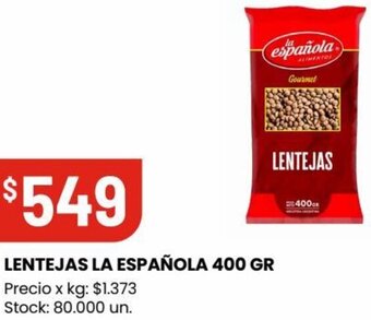 Changomas LENTEJAS LA ESPAÑOLA 400 GR oferta
