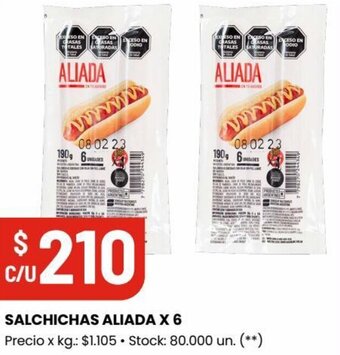 Changomas SALCHICHAS ALIADA X6 oferta